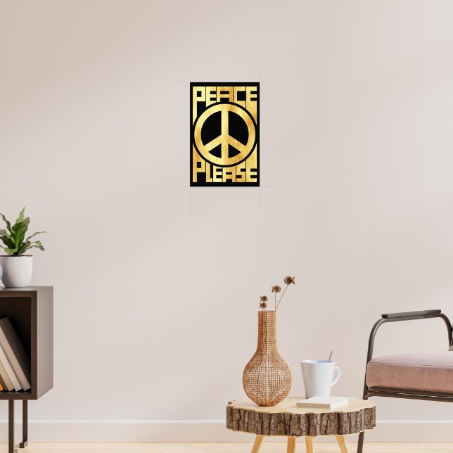 Fred Var Snäll Mjuk Guld Bokstav Poster (Vardagsrum 3)