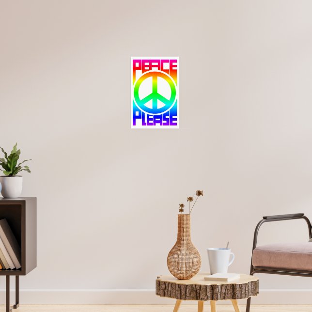 Fred Var Snäll Regenbogstext Poster (Vardagsrum 3)