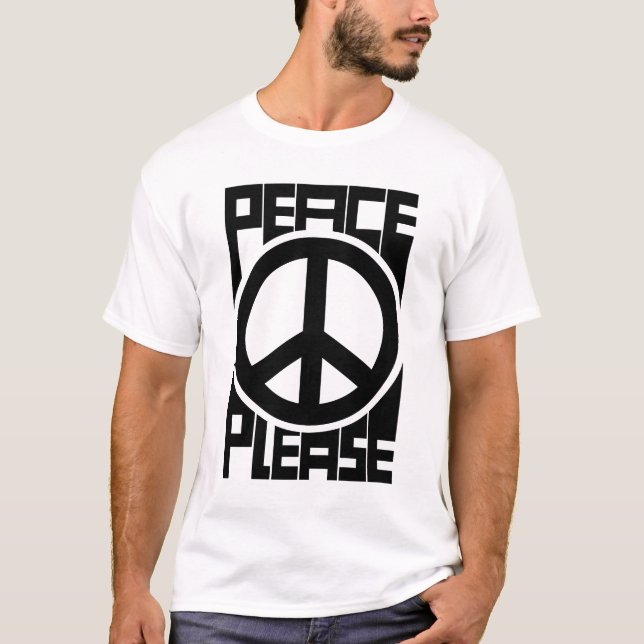 Fred Var Snäll Svart Bokstav T Shirt (Framsida)