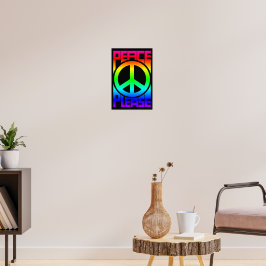 Fred Var Snälla Regnbågsbokstäver Poster