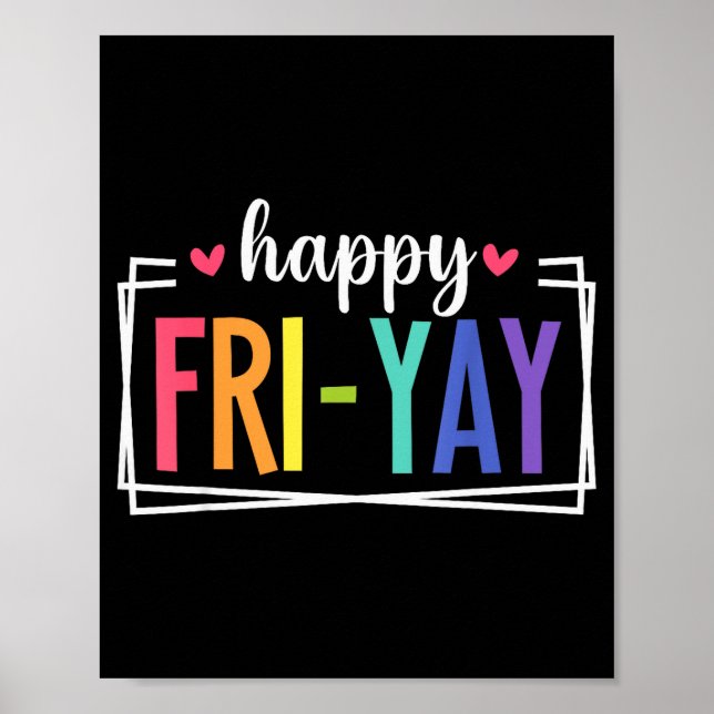 Fred-yay Rolig Lärare Lär Helg Glad Fredag L Poster (Framsidan)