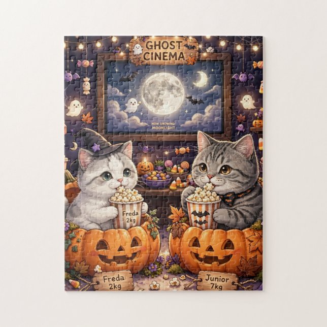 Freda och Junior Ghost Cinema Pussel | Kawaii (Vertikal)