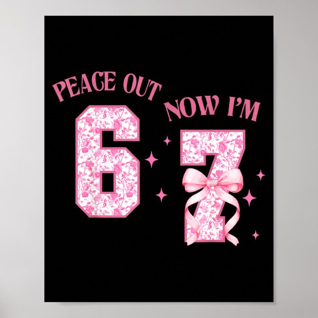 Freda ut 6 Nu är jag 7 år gammal Födelsedag 6 7 Co Poster (Framsidan)