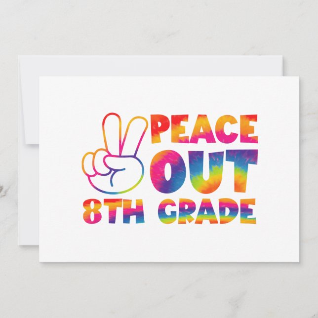 Freda ut åttonde klass T-shirt med Tie Dye på sist Meddelande (Framsida)