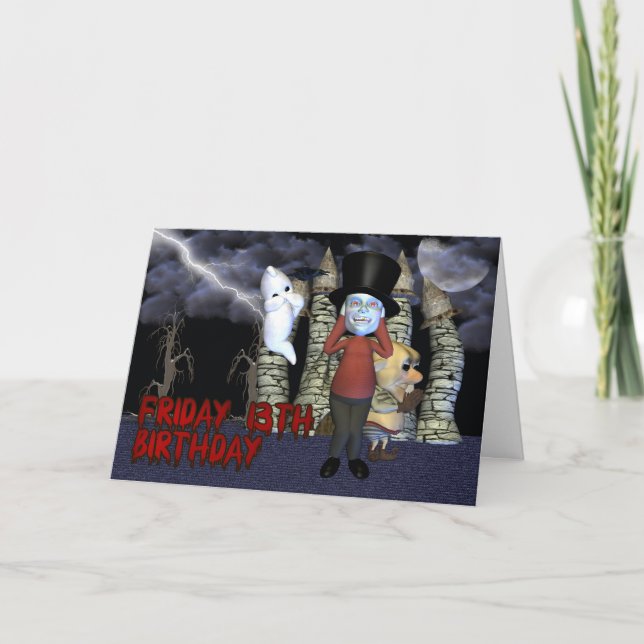 Fredag 13:e födelsedagen, Spooky Ghost och varelse Kort (Framsida)