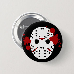 Fredag 13th Halloween Mask Blood spattered Knapp