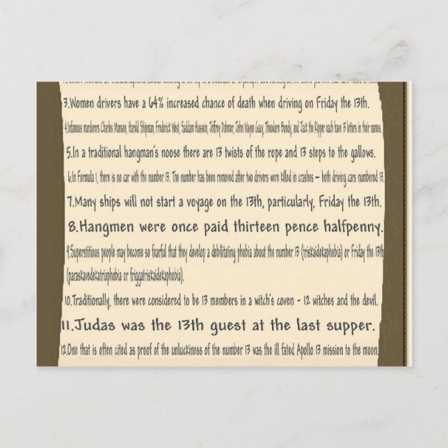 Fredag 13th vykort (Framsida)