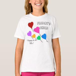 Fredag Child Cute Heart Balloons Tee Shirt