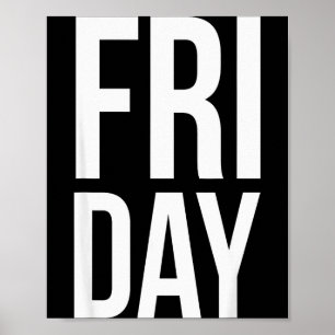 fredag dag i veckan rolig fet typografi veckodag poster