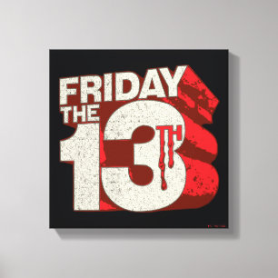 Fredag den 13 Blödning Staplad 3D-Logotyp Canvastryck