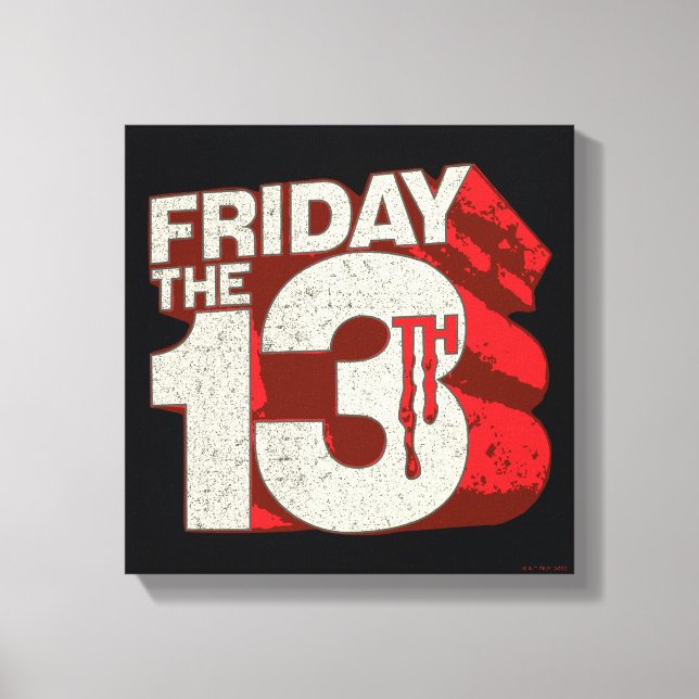 Fredag den 13 | Blödning Staplad 3D-Logotyp Canvastryck (Framsida)