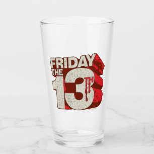 Fredag den 13 Blödning Staplad 3D-Logotyp Glaskopp