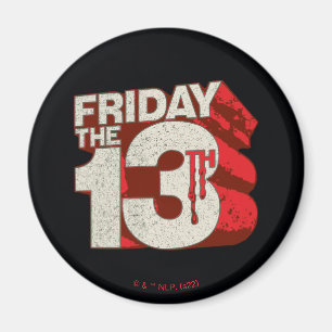 Fredag den 13 Blödning Staplad 3D-Logotyp Magnet