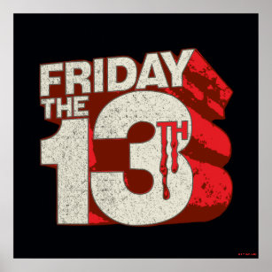 Fredag den 13   Blödning Staplad 3D-Logotyp Poster