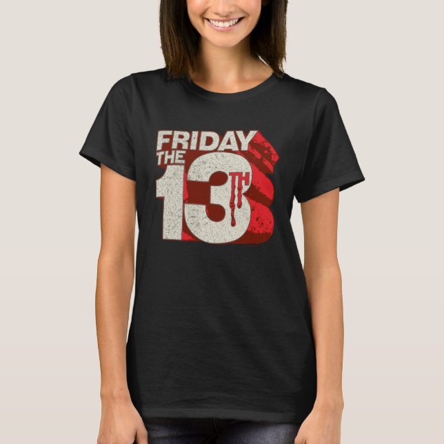 Fredag den 13 | Blödning Staplad 3D-Logotyp T Shirt (Framsida)