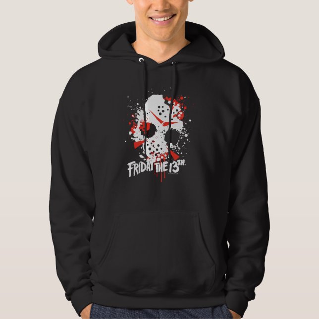 Fredag den 13 | Färgplatterhockeymask Hoodie (Framsida)