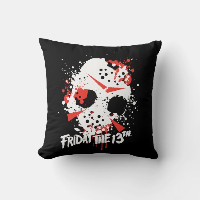 Fredag den 13 | Färgplatterhockeymask Kudde (Framsida)