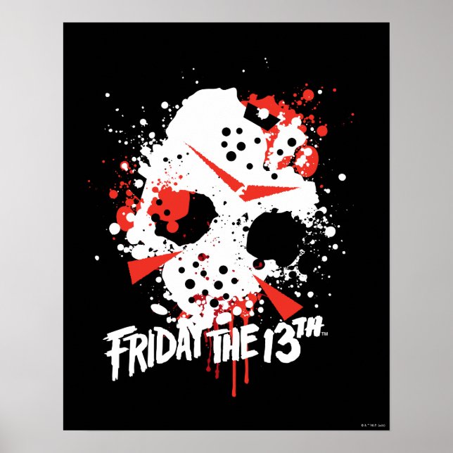 Fredag den 13 | Färgplatterhockeymask Poster (Framsidan)
