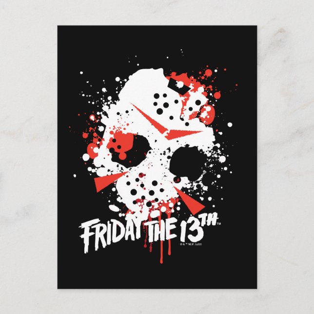 Fredag den 13 | Färgplatterhockeymask Vykort (Framsida)