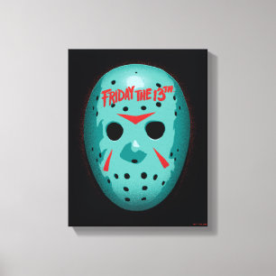 Fredag den 13   Graphic för blå hockey-mask Canvastryck