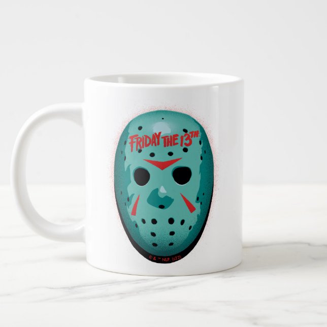 Fredag den 13 | Graphic för blå hockey-mask Jumbo Mugg (Vänster)