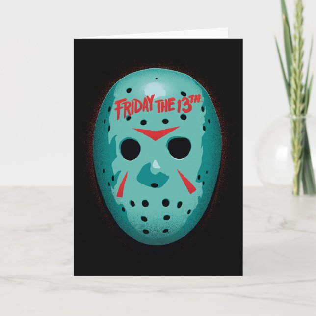 Fredag den 13 | Graphic för blå hockey-mask Kort (Framsida)