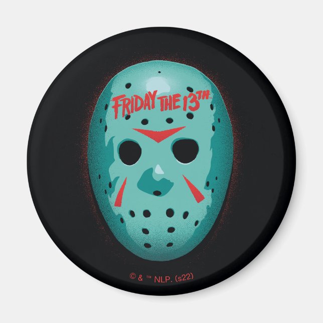 Fredag den 13 | Graphic för blå hockey-mask Magnet (Framsidan)