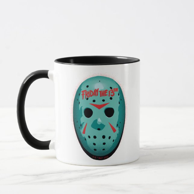 Fredag den 13 | Graphic för blå hockey-mask Mugg (Vänster)