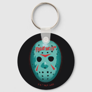 Fredag den 13   Graphic för blå hockey-mask Nyckelring