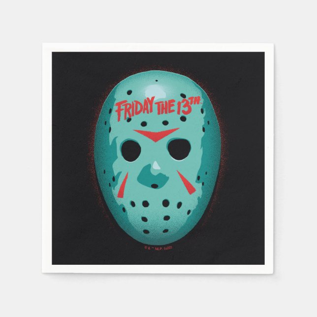 Fredag den 13 | Graphic för blå hockey-mask Pappersservett (Framsidan)