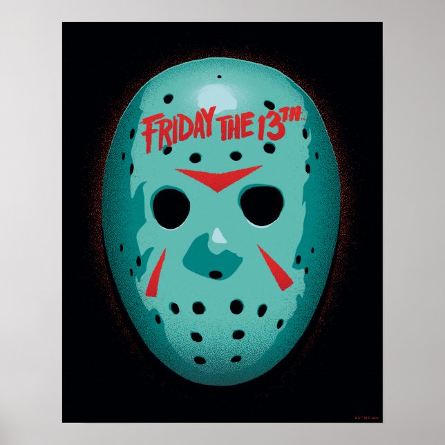 Fredag den 13 | Graphic för blå hockey-mask Poster (Framsidan)