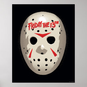 Fredag den 13   Hockey Mask Graphic Poster
