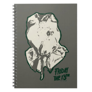 Fredag den 13 Jason Voorhees Burlap Sack Anteckningsbok