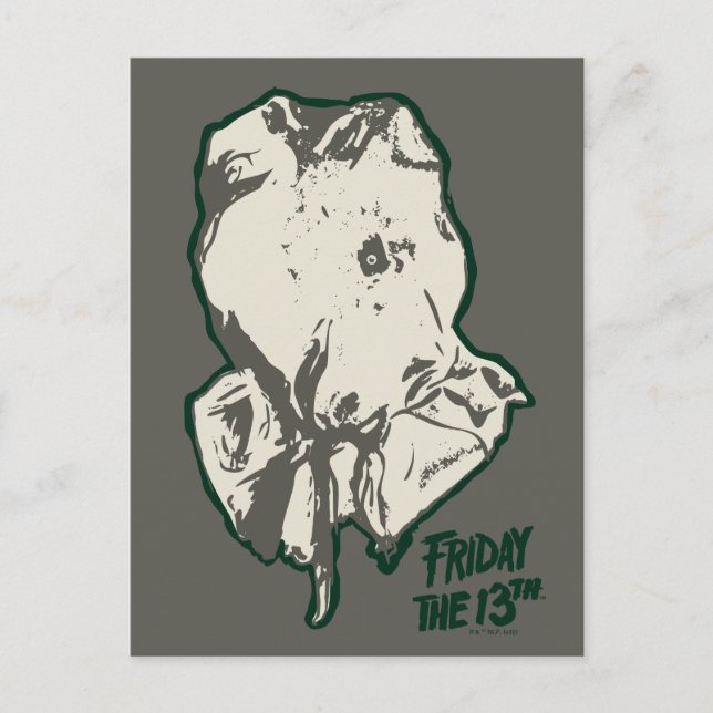 Fredag den 13 | Jason Voorhees Burlap Sack Vykort (Framsida)