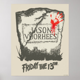 Fredag den 13 Jason Voorhees Headstone Poster