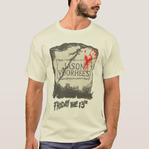 Fredag den 13 Jason Voorhees Headstone T Shirt
