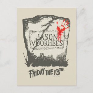 Fredag den 13   Jason Voorhees Headstone Vykort