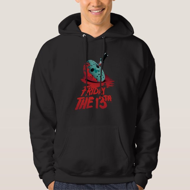 Fredag den 13 | Knivar genom Blue Hockey Mask Hoodie (Framsida)