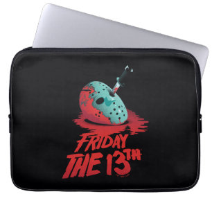 Fredag den 13   Knivar genom Blue Hockey Mask Laptop Fodral
