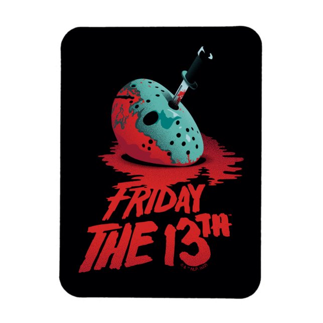 Fredag den 13 | Knivar genom Blue Hockey Mask Magnet (Vertikal)