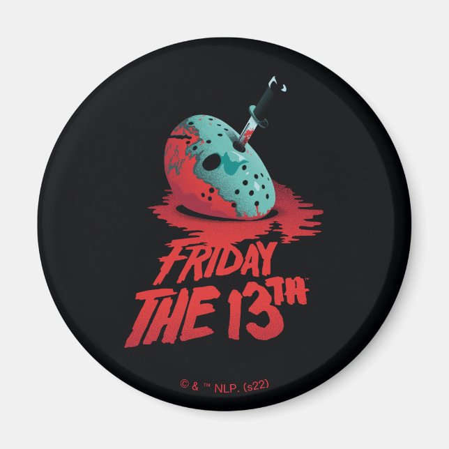 Fredag den 13 | Knivar genom Blue Hockey Mask Magnet (Framsidan)