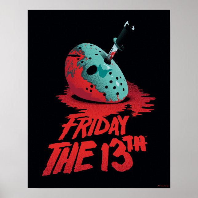 Fredag den 13 | Knivar genom Blue Hockey Mask Poster (Framsidan)