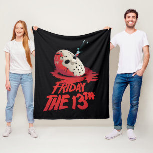 Fredag den 13 Knivar genom Hockey Mask Fleecefilt