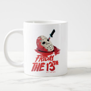Fredag den 13   Knivar genom Hockey Mask Jumbo Mugg
