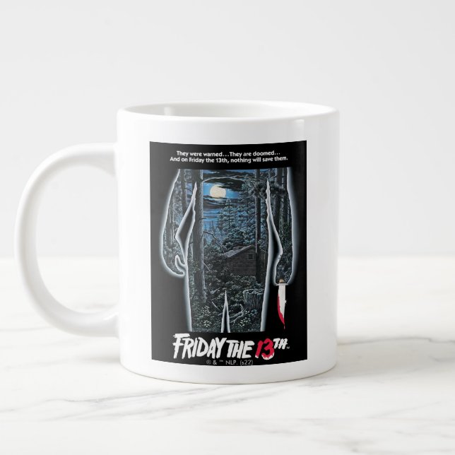 Fredag den 13 | Silhouette Camp Theatrical Art Jumbo Mugg (Vänster)