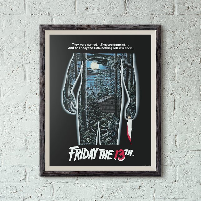 Fredag den 13 | Silhouette Camp Theatrical Art Poster (Poster in frame)