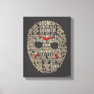 Fredag den 13 Typografi - hockeymask Canvastryck