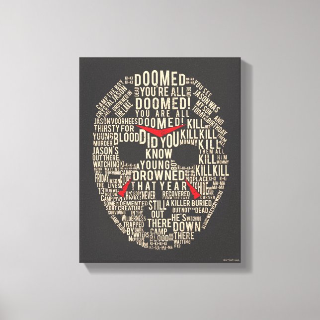 Fredag den 13 | Typografi - hockeymask Canvastryck (Framsida)