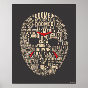 Fredag den 13 Typografi - hockeymask Poster