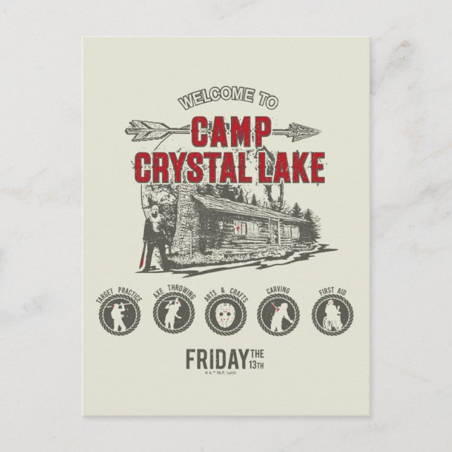 Fredag den 13 | Välkommen till Camp Crystal Sjö Vykort (Framsida)
